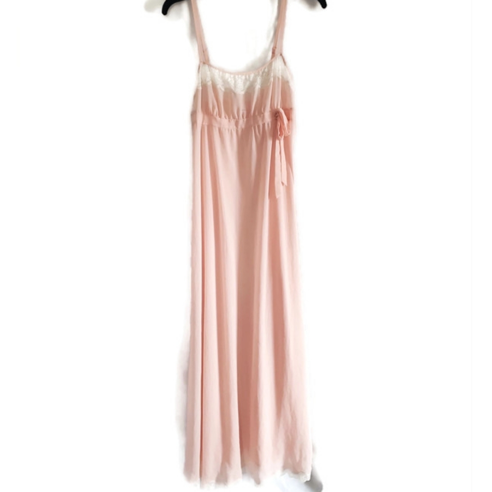 Victoria's Secret Vintage Blush Pink Lace Maxi Nightgown Negligee Women's Small